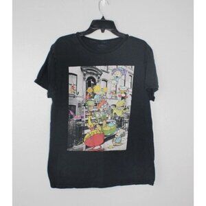 Nickelodeon Shirt Unisex L Black Graphic Tee Classic Nicktoons B&W 90's Grunge